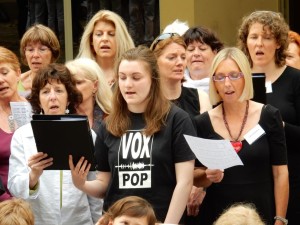 Our choir singing with the French choir